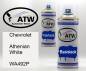 Preview: Chevrolet, Athenian White, WA492P: 400ml Sprühdose + 400ml Klarlack - Set, von ATW Autoteile West.